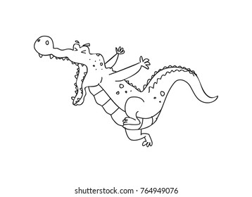 cute crocodile doodle