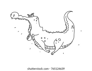 cute crocodile doodle