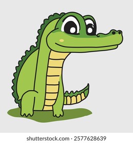 Cute Crocodile doodle illustration cartoon outline