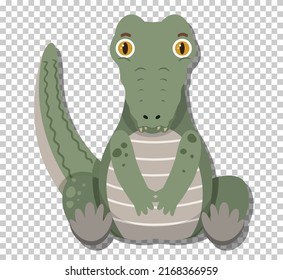 Cute crocodile in flat cartoon style illustration