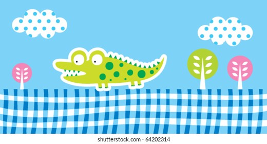 cute crocodile garden