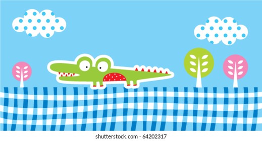 cute crocodile garden