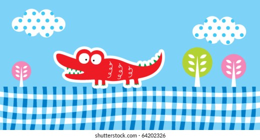cute crocodile garden