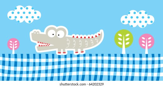 cute crocodile garden