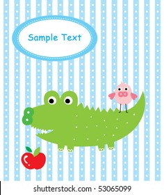 cute crocodile greeting card