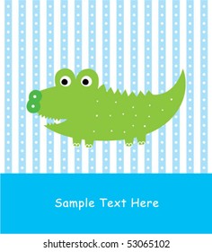 cute crocodile greeting tag