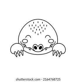 Cute crocodile head in Scandinavian style. Animal face for kids t-shirts, wear, nursery decoration, greeting cards, invitations, poster, house interior. Vector stock illustration