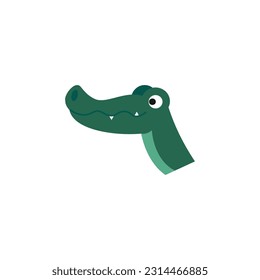 Cute crocodile head vector icon on a white background