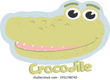 Cute crocodile illustration. Zoo illustration. Cute cartoon animal. Can be used for book illustrations, wallpapers and other items.