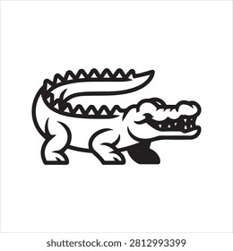 Cute Crocodile Mascot Logo Design, Minimal Alligator Animal Icon