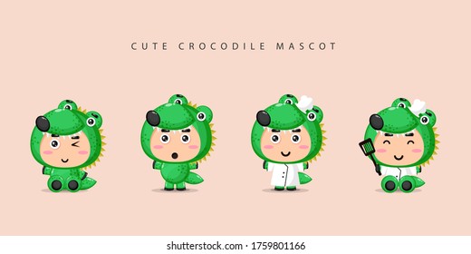 Diseño de conjuntos de mascotas de cocodrilo