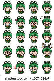 cute crocodile mascot set design