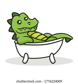 Cute crocodile mascot vector illustration