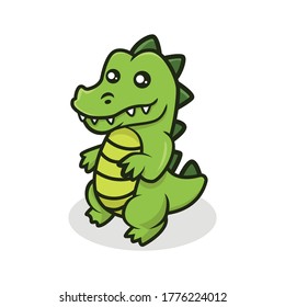 Cute crocodile mascot vector illustration