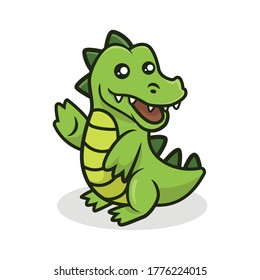 Cute crocodile mascot vector illustration