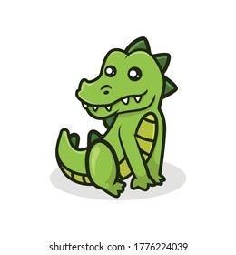 Cute crocodile mascot vector illustration