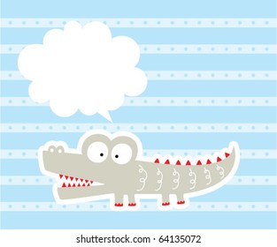 cute crocodile message tag