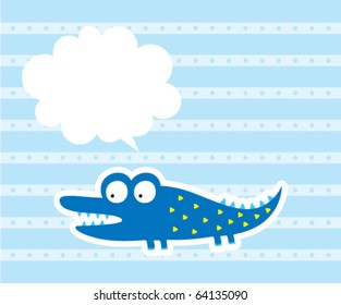 cute crocodile message tag