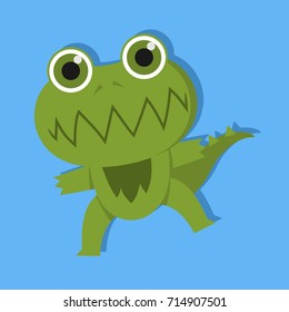 Cute crocodile monster character design