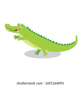 Cute a crocodile on white background