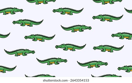 Cute crocodile pattern background vector design
