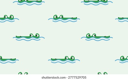 Cute crocodile pattern background vector design