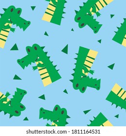 Cute crocodile pattern vector background for fabric print and other uses.