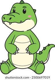 Cute crocodile safari animal vector illustration