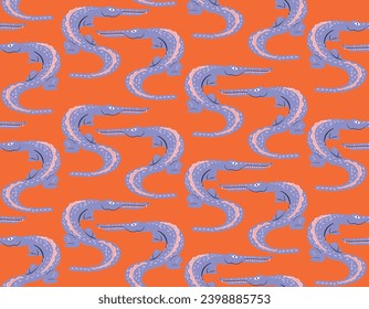 Cute crocodile Seamless pattern with cute wild animals childish. Animals safari , Design for fashion , fabric, textile, wallpaper , wrapping and all prints 