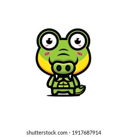 cute crocodile strong and muscular