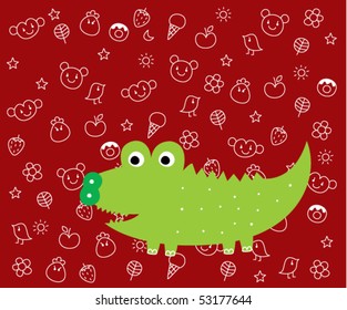 cute crocodile tag