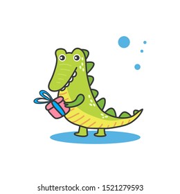 Cute crocodile vector art eps 10