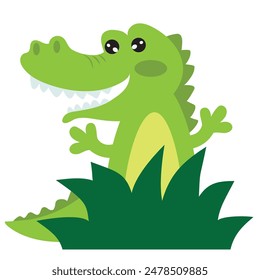 Cute crocodile  vector cartoon illustration