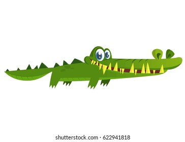 Cute crocodile. Vector character illustration isolated