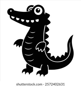 Cute Crocodile vector design on White background.