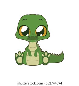 Cute crocodile vector illustration art in flat color