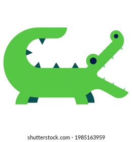 Cute crocodile vector illustration. Cartoon alligator reptile animal character. Vector crocodile mascot for printing on products and packaging in simple children's style.