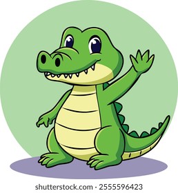 Cute Crocodile Vector Illustration – Wild Animal