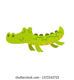 cute crocodile vector,animals illustration.vector cartoon for kids