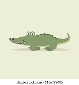 Cute crocodile walking cartoon vector