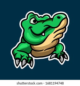 Cute crocodile wild animal mascot vector illustration logo