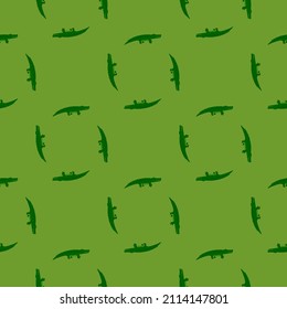 Cute Krokodile nahtlos Muster.Funny animal hintergrund. Wiederholte Textur im Doodle-Stil für Stoff, Wickelpapier, Tapete, Gewebe. Vektorgrafik.