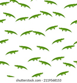Cute crocodiles seamless pattern.Funny animals background. Repeated texture in doodle style for fabric, wrapping paper, wallpaper, tissue. Vector illustration.