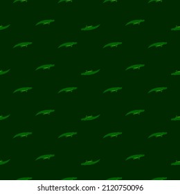 Patrón transparente de cocodrilos. Fondo divertido de animales. Textura repetida en forma de doodle para tela, papel envolvente, papel pintado, tejido. Ilustración vectorial.