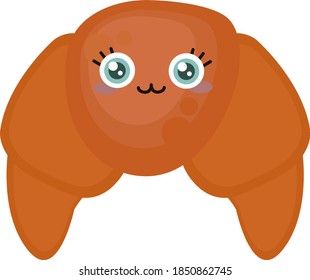 Croissant, ilustración, vector sobre fondo blanco