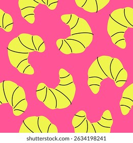 Cute croissant pattern background vector design