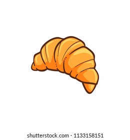 cute croissant vector illustration