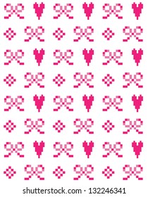 cute cross stitch bows pattern design. vector illustration