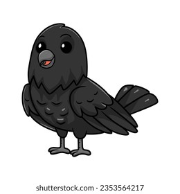 Cute crow bird cartoon standing