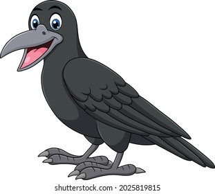Cute Crow bird cartoon vector illustration
